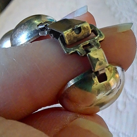 Vintage 14kt over Sterling Silver Symmetalic Half Sphere Bubble Bracelet - Picture 10 of 13